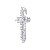 0.50ct 18k White Gold Diamond Baguette Cross Necklace